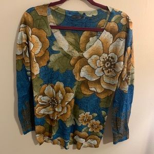 Nally & Millie patterned knit 3/4 shirt